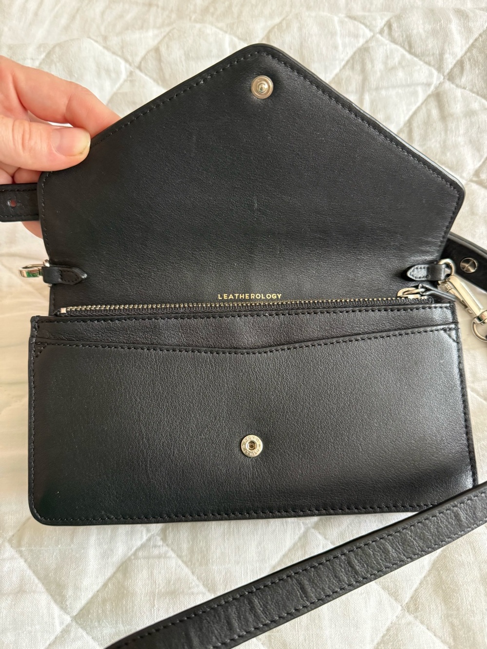 Leatherology Small Willow Envelope Crossbody - Black - Picture 6 of 9